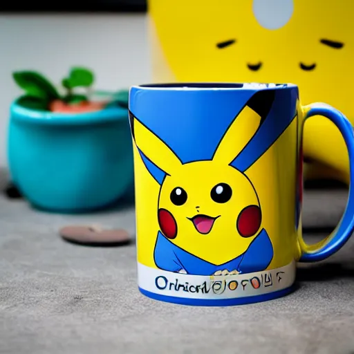 Image similar to pikachu-print mug, advertising photography