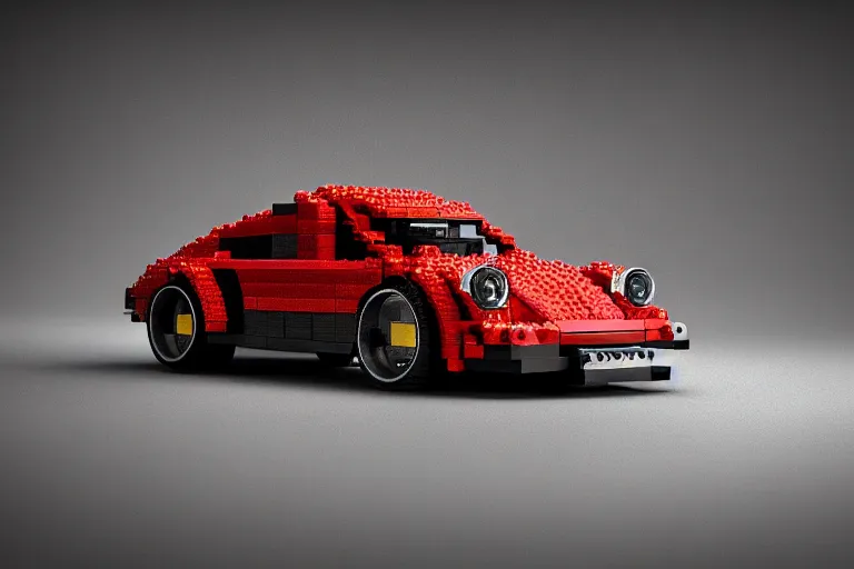 Image similar to Porsche made out of Lego, octane render, studio light, 35mm,