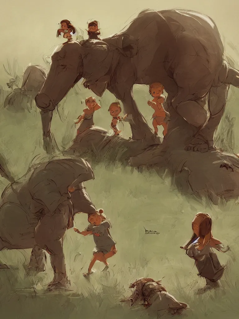 Image similar to motherhood by Disney Concept Artists, blunt borders, rule of thirds