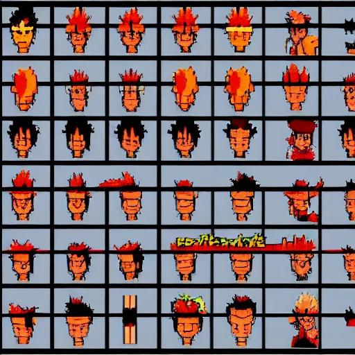 Image similar to akuma sprite sheet, street fighter iii : third strike, capcom official media, super high resolution