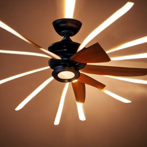 Image similar to a ceiling fan spinning on fire