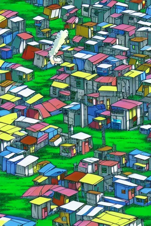 Prompt: 8 k screencap of brazilian favela anime, by hayao miyazaki, studio ghibli, extremely high quality artwork