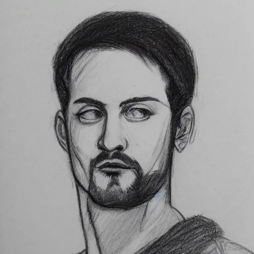 Prompt: markplier portrait sketch, by da vinci, sketch