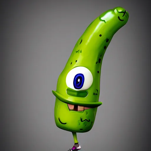 Prompt: anthropomorphic pickle man, fortnite character design