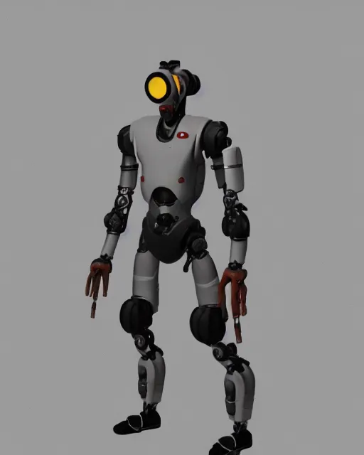 Prompt: full body 3d render of gordon freeman as a robot, studio lighting, white background, blender, trending on artstation, 8k, highly detailed