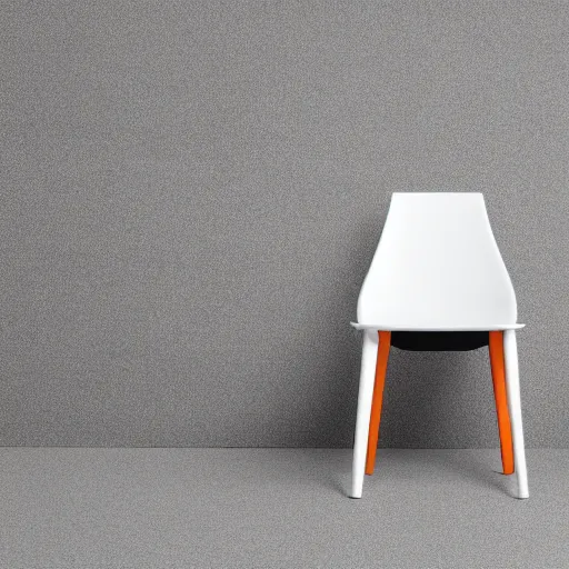 Image similar to a professional photograph of a new chair inspired in a carrot, white background, product design, minimalism, 4 k, bauhaus