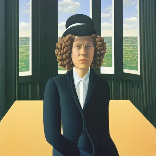 Image similar to painting of Renee Magritte by Renee Magritte, highly detailed, 8k, cinematic,