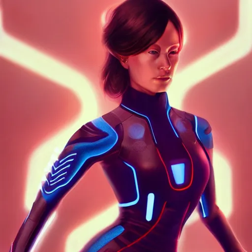 Image similar to ultra realistic illustration, olivia wilde as tron legacy quorra anime, intricate, elegant, highly detailed, digital painting, artstation, concept art, smooth, sharp focus, illustration, art by artgerm and greg rutkowski and alphonse mucha and wlop