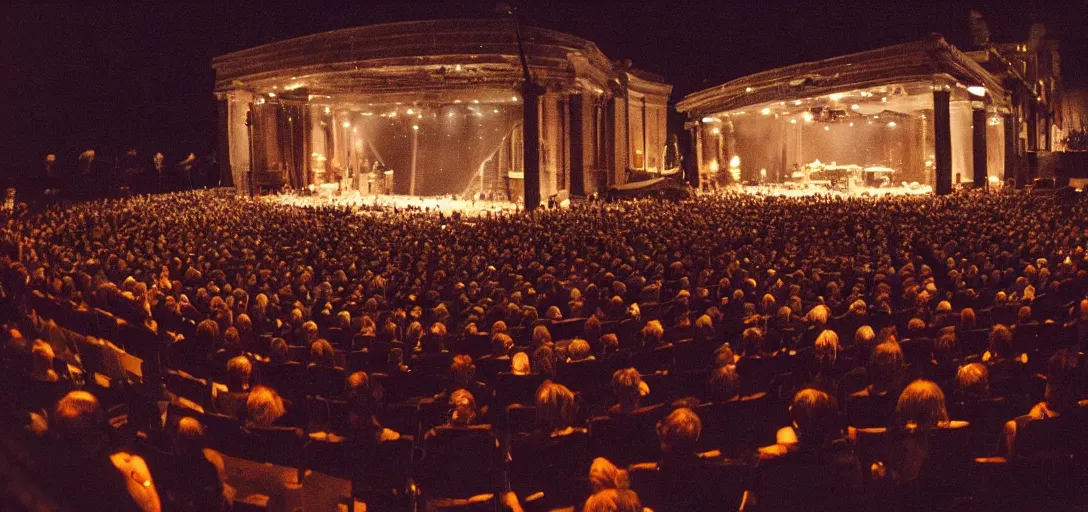 Image similar to a very high resolution image from a new movie. a beautiful concert during the night. photorealistic, photography, directed by stanley kubrick