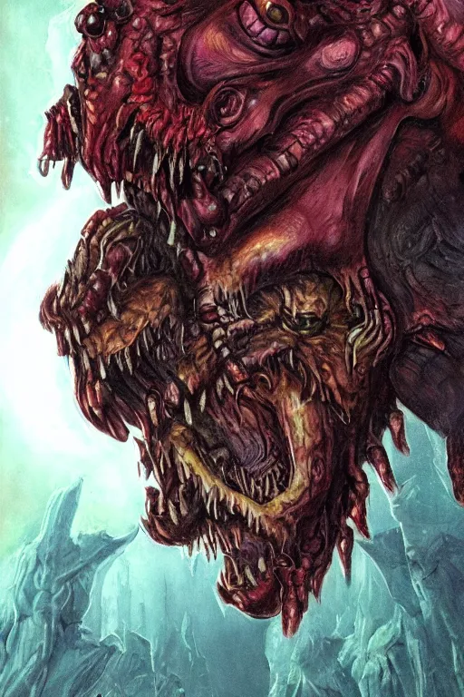 Prompt: a beautiful portrait of a cacodemon from DOOM masterpiece
