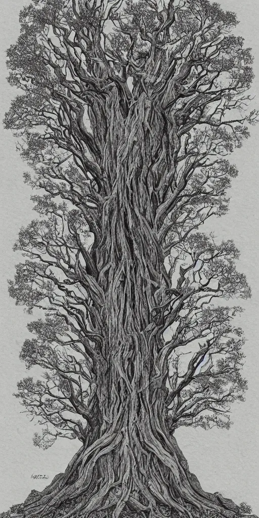 Prompt: a detailed portrait of the ancient tree of power
