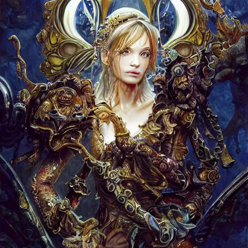 Prompt: The Mirror of Erised reflecting an extremely cute Grogu, baroque, ornate clothing, scifi, realistic, hyperdetailed, chiaroscuro, concept art, art by Franz Hals and Jon Foster and Ayami Kojima and Amano and Karol Bak, digital art