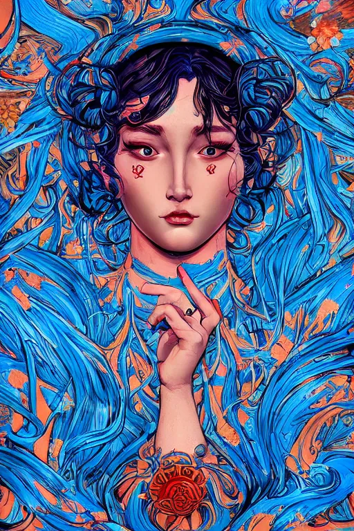 Image similar to beautiful goddess of the sun in the style of James Jean, trending on artstation, artstationHD, artstationHQ, unreal engine, 4k, 8k