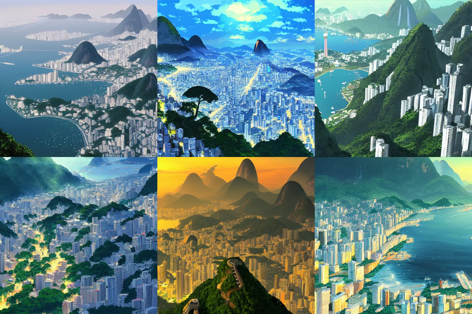 Image similar to rio de janeiro, artwork by makoto shinkai, wallpaper, 4k, high quality, 8k resolution