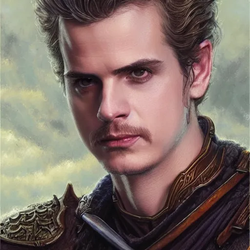 Prompt: Hayden Christensen as a fantasy D&D character, close-up portrait art by Donato Giancola and James Gurney, digital art, trending on artstation