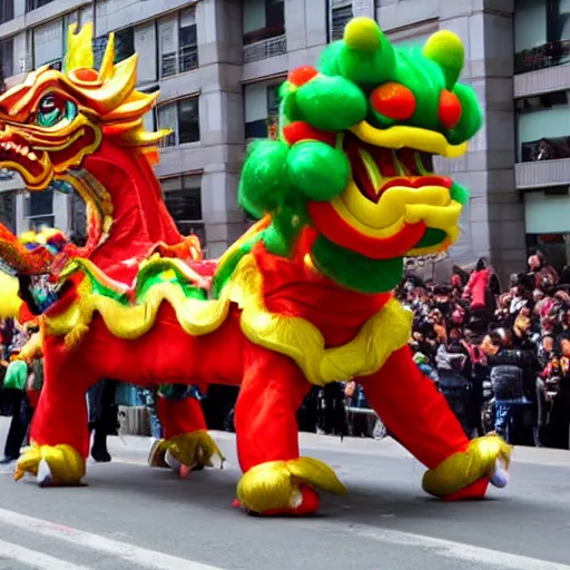 Image similar to traditional chinese parade dragon as koopa bowser
