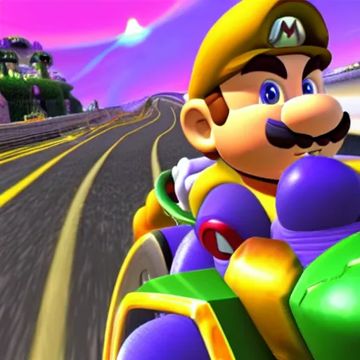 Prompt: thanos in mario kart