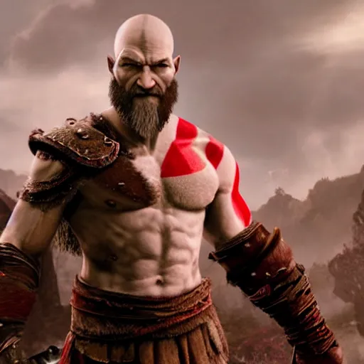 Epic portrait of christopher judge as kratos, unreal, Stable Diffusion