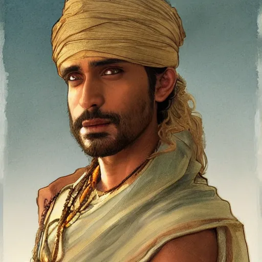Image similar to male indian physician as a game of thrones character, wearing a stethoscope, highly detailed digital painting, artstation, concept art, smooth, sharp focus, illustration, art by artgerm and greg rutkowski and alphonse mucha
