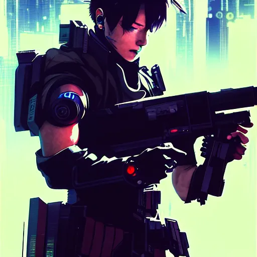 Prompt: Cyberpunk, sci-fi Jungkook holding a gun. alien planet art by Akihito Yoshitomi AND Yoji Shinkawa AND Greg Rutkowski, Mark Arian trending on artstation