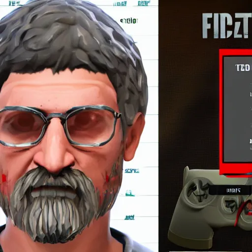 Image similar to Ted Kaczynski fortnite skin lobby UE4 Epic Games