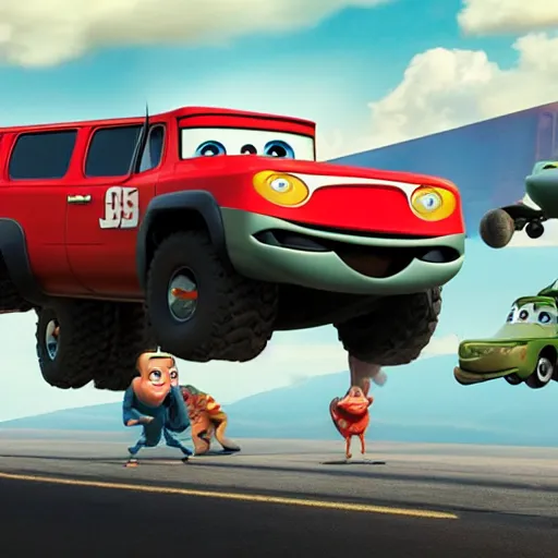 Image similar to HIMARS in Cars Pixar movie