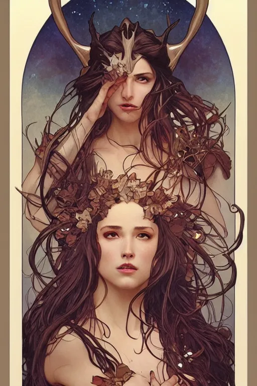 Image similar to thunder moose. art by artgerm and greg rutkowski and alphonse mucha and tomacz alen kopera and gaston bussiere.