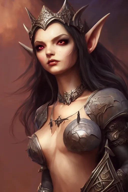 Image similar to dark elf princess, highly detailed, d & d, fantasy, highly detailed, digital painting, trending on artstation, concept art, sharp focus, illustration, global illumination, ray tracing, realistic shaded, art by stanley artgerm lau, wlop, rossdraws, frank frazetta, andrei riabovitchev, marc simonetti