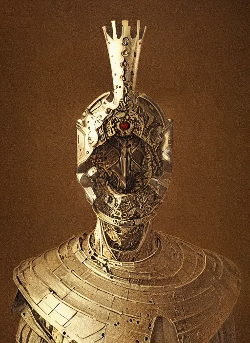 Image similar to portrait of king arthur knight cyborg, kintsugi, x - ray, modern fine art, fractal, intricate, elegant, highly detailed, digital photography, subsurface scattering, by jheronimus bosch and frank miller and greg rutkowski,