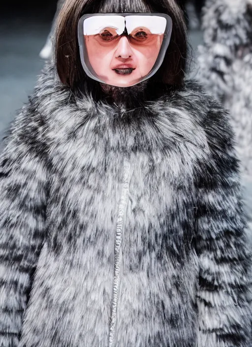 Image similar to hyperrealistic and heavy detailed moncler runway show of minions, leica sl 2 5 0 mm, vivid color, high quality, high textured, real life