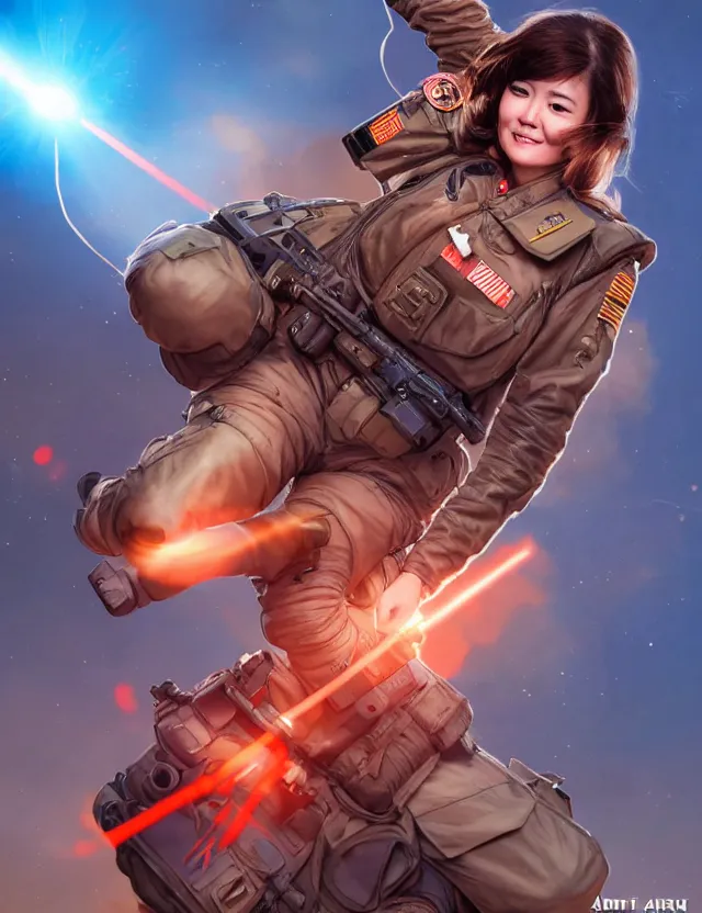 Prompt: a brown - haired woman in a military uniform hovering in the air glowing with red light and crackling energy, by tian zi and artgerm and xiaoguang sun and moebius, trending on artstation, digital art, 4 k resolution, detailed, high quality, sharp focus, hq artwork, coherent, insane detail, concept art, character concept, character full body portrait