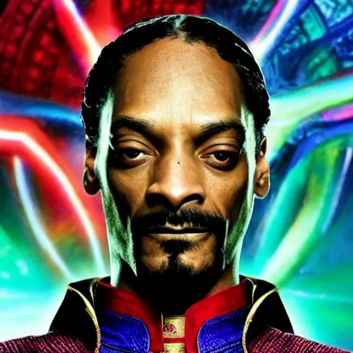 Image similar to snoop dogg as doctor strange, marvel cinematic universe, mcu, 8 k, raw, unedited, symmetrical balance, in - frame,