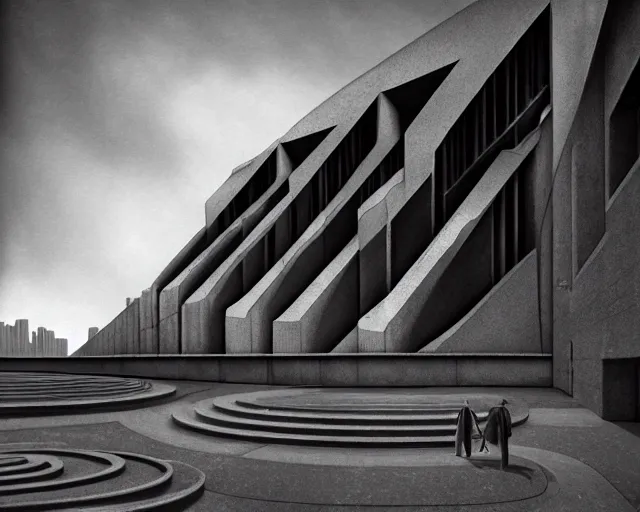 Image similar to surreal brutalism. futuristic art movement