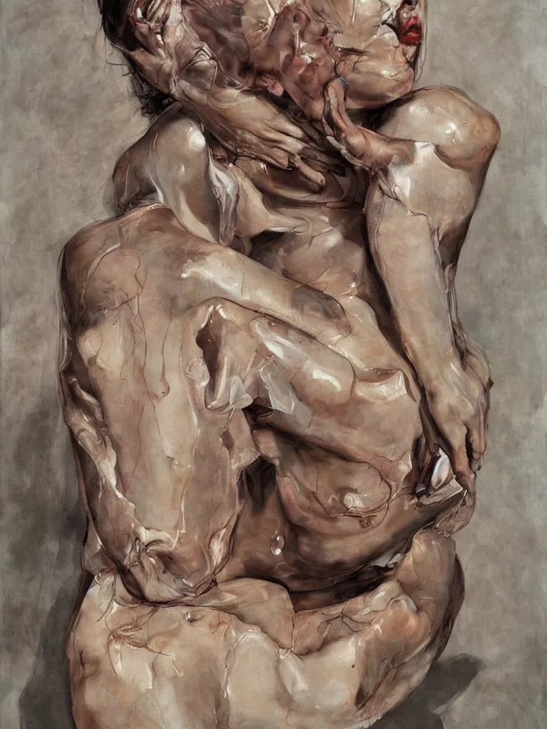 Image similar to Jenny Saville female at night moonlight skin