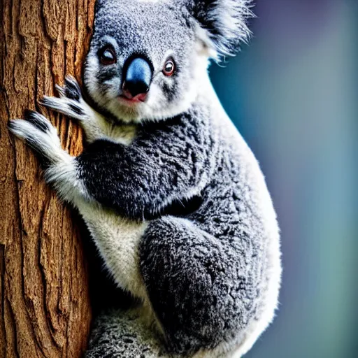 Prompt: a poala. a mix between a koala and a panda. cute photograph. f / 1 6, 3 5 mm, award - winning photography, soft lighting