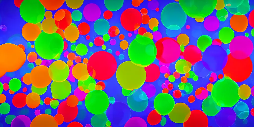 Prompt: floating bubbles, award winning, 8k, hyper colorful, digital art