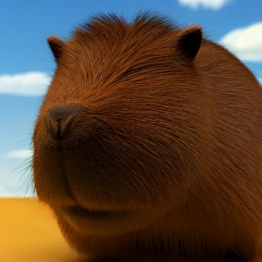 Prompt: disney pixar style capybara, 3D animation, 4k render