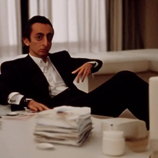 Prompt: Eric Zemmour in American Psycho (1999)