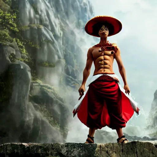 Image similar to luffy as dragon, cinematic