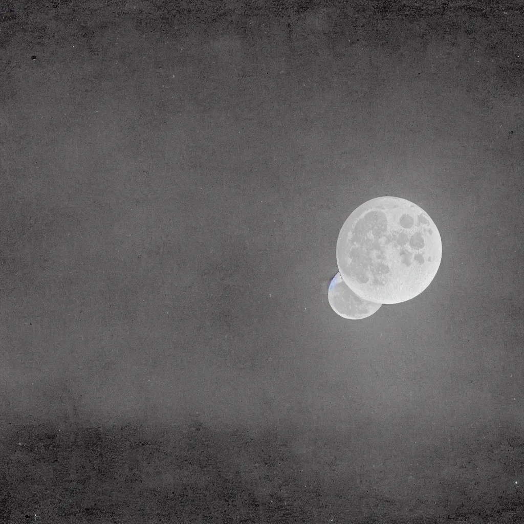 Prompt: daguerrotype of the full moon taken in 1836, grainy, ultra realistic, 8k resolution