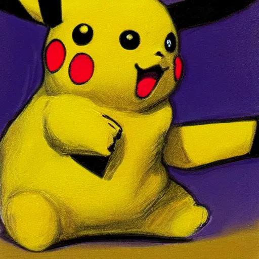 Prompt: a painting of Pikachu by adolph Menzel