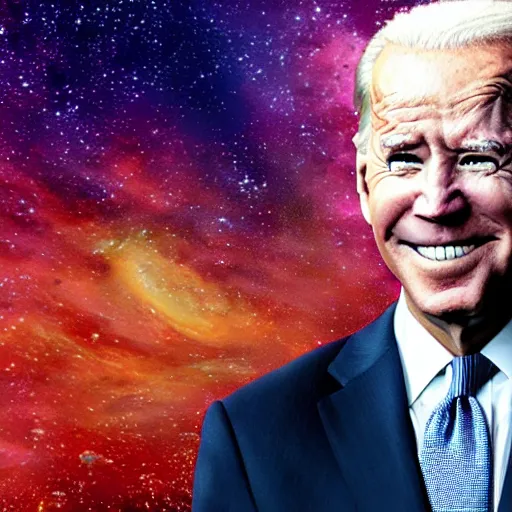 Prompt: joe biden as a space god, realistic, high resolution, rich colors, cinematic,