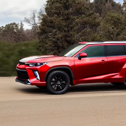 Prompt: a toyota highlander mixed with a camaro