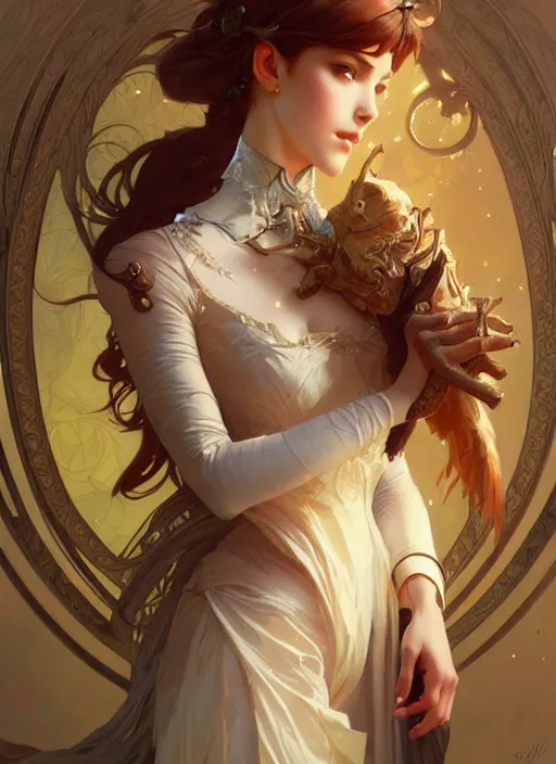 Image similar to cute anthropomorphic, fantasy, intricate, elegant, highly detailed, digital painting, artstation, concept art, wallpaper, smooth, sharp focus, illustration, art by artgerm and greg rutkowski and alphonse mucha