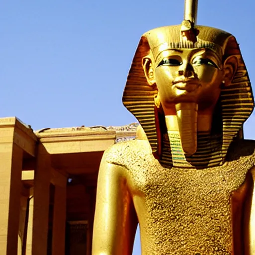 Image similar to egyptian gold god in egypt palace