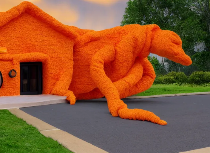 Prompt: cheeto house, photography, realistic