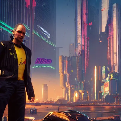 Image similar to nick bostrom portrait in cyberpunk 2 0 7 7 cp 2 0 7 7 3 8 4 0 x 2 1 6 0 simulation hypothesis oxford