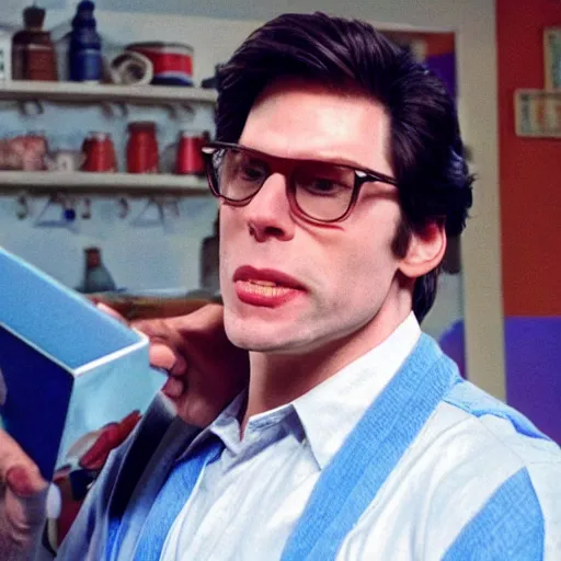 Image similar to Live Action Still of Jerma in Weekend at Bernie's, real life, hyperrealistic, ultra realistic, realistic, highly detailed, epic, HD quality, 8k resolution, body and headshot, film still