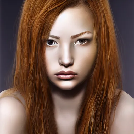 Prompt: human female model, hyper realistic portrait, high fidelity, posed.