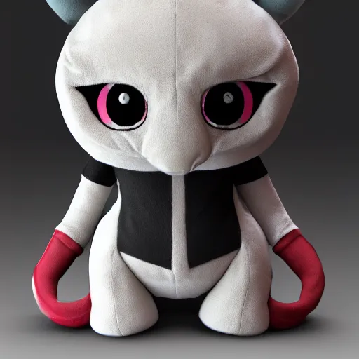 Image similar to cute fumo plush of a creature from an old tokusatsu film, chibi monster, vray